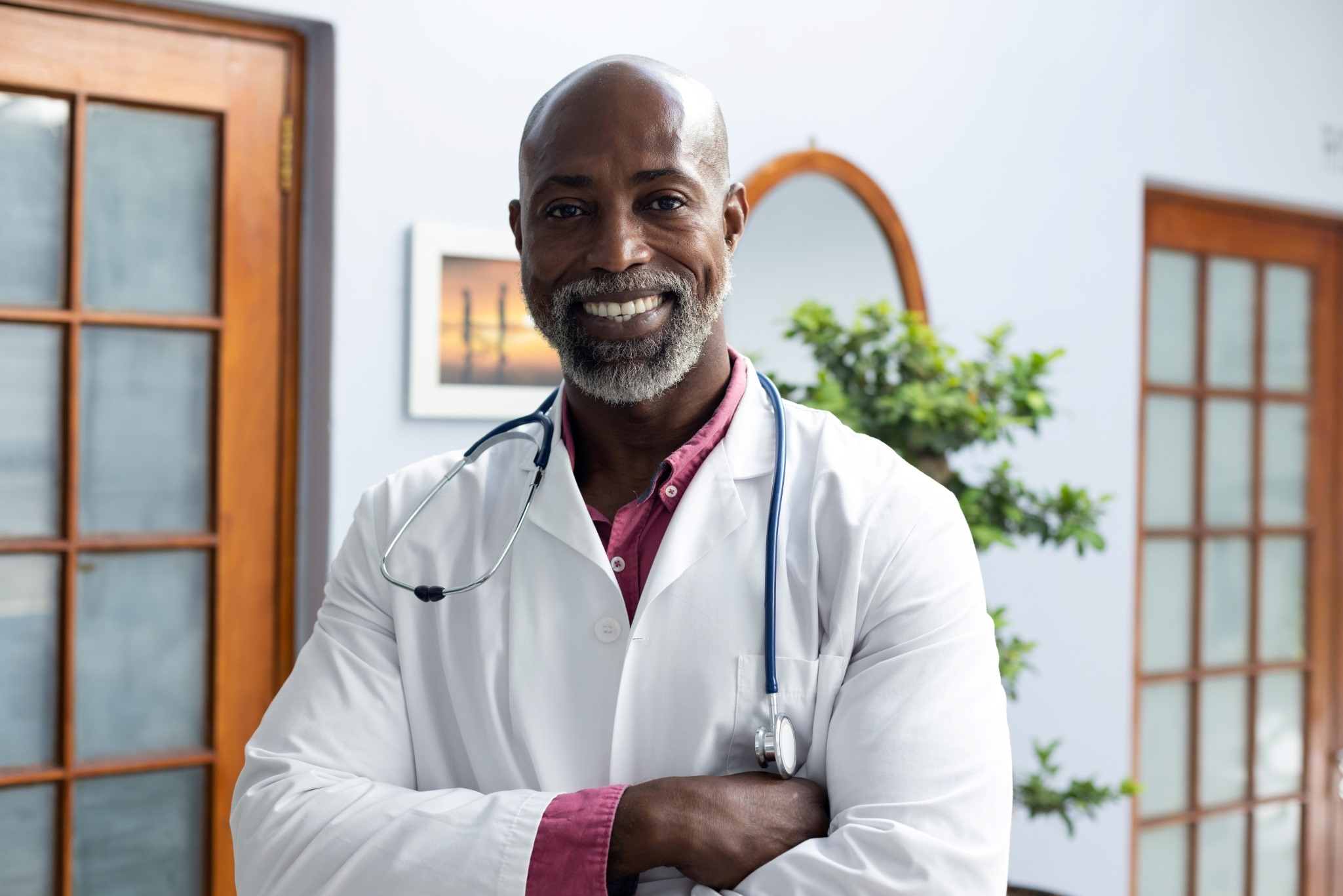 Happy African American male doctor