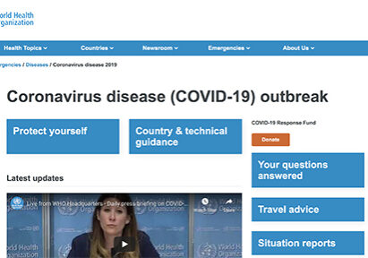 World Health Organization Coronavirus site